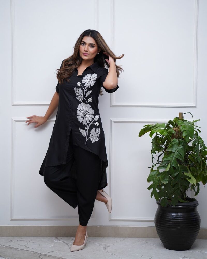 Shirt Pant Co-ords Set Black - Image 2